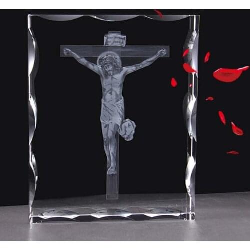 Wholesale Christianity supplies # bless family Health safety # Jesus Christ the cross Crucifixion of Jesus 3D crystal statue