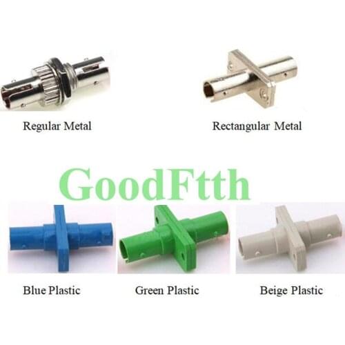Fiber Adapter Adaptor Coupler ST-ST Simplex Metal or Plastic Regular and Rectangular Types GoodFtth 1000pcs/lot