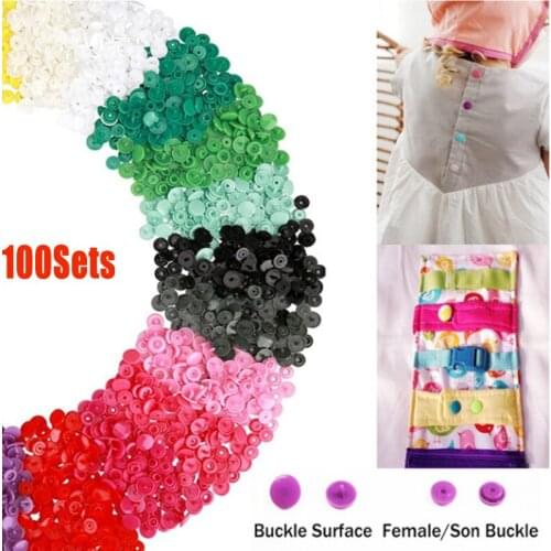 Plastic Snap Buttons Fasteners T3 For Baby Clothes Kid Garment Accessories Resin Snaps Press Buckles 100 sets