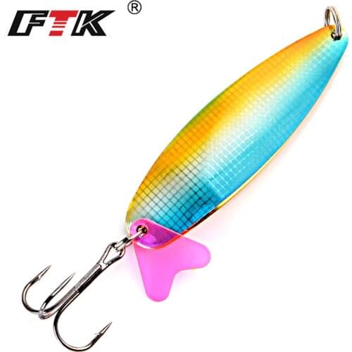 FTK 1pc 25g 30g 35g Fishing Lure Double Spoon Lure With Treble Hook Spinner Bait Metal Jigging Hard Bait For Pike Carp Fishing