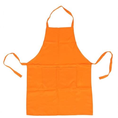 Plain Apron with Front Pocket Kitchen Cooking Craft Baking Orange
