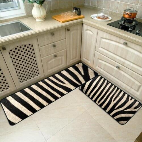 Simulated Animal Skin Pattern Anti-Slip Kitchen Mat Tiger Leopard Long Bath Carpet Entrance Doormat Tapete Bedroom Floor Mats