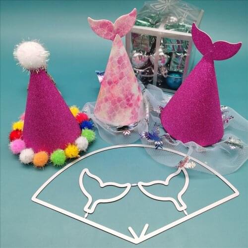 Mermaid birthday party hat metal cutting die DIY scrapbook card material hand embossed die home decoration seals