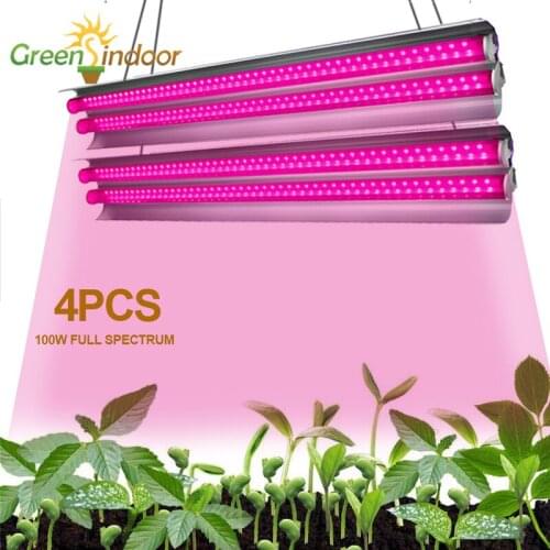 4pcs Growing Lamps LED Grow Light Full Spectrum Indoor Strips Phyto Lamp Plant Lighting Fitolampy Flowers Seedling Cultivation