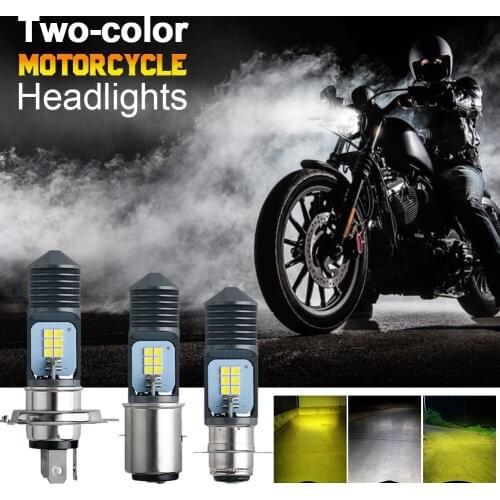 H4 BA20D P15D Motorcycle LED Headlight Bulbs White Yellow Moto Lamp Motorbike Accessories Lights