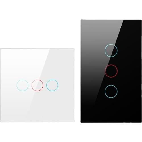 WiFi Smart Light Switch with Luxury Glass Panel, Touch Sensor Smart Wall Switch Voice Light Switch Cover Plate Smart Home