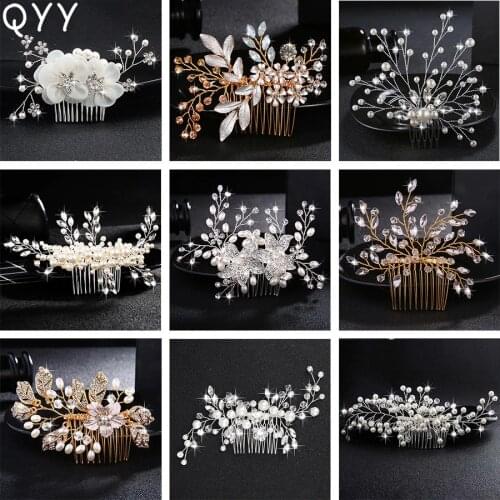 Classic Flowers Austrian Crystal Handmade Hair Combs Clips Wedding Hair Accessories Jewelry Bridal Hairpins Headpieces