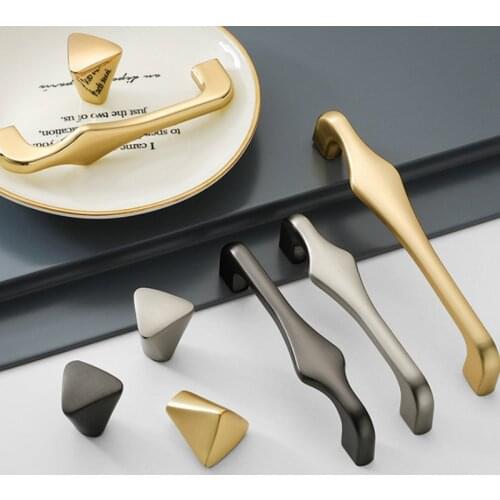 Pearl Gray Gold Cabinet Handles Zinc Alloy Light Luxury Drawer Knobs Kitchen Cupboard Door Pulls Furniture Handle