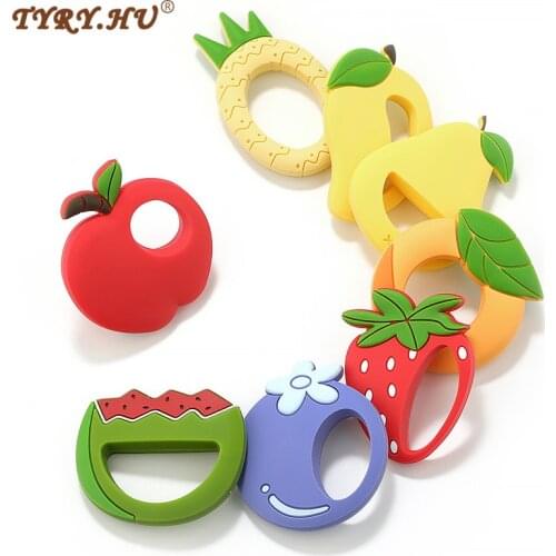 TYRY.HU 1Pc Fruit Silicone Teether Baby Teething Toys BPA Free Silicone Chew Dental Care Nursing Teether Gift For Infant