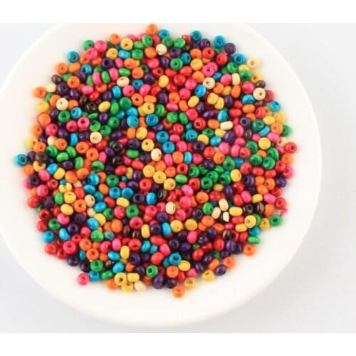 1000pcs Wooden Beads Natural Wood Spacer beads Ball 3x4mm Jewelry Making Toy DIY Bracelet Necklace