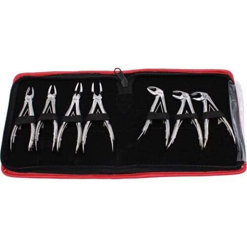 7pcs Stainless Steel Dental Forceps Childrens Tooth Extraction Forcep Pliers Kit Orthodontic Dental Surgical Instruments Tools