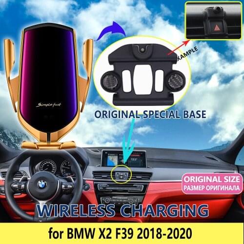 Car Mobile Phone Holder for BMW X2 F39 2018 2019 2020 Wireless Charging Stand Bracket Car Accessories for iphone Huawei Xiaomi