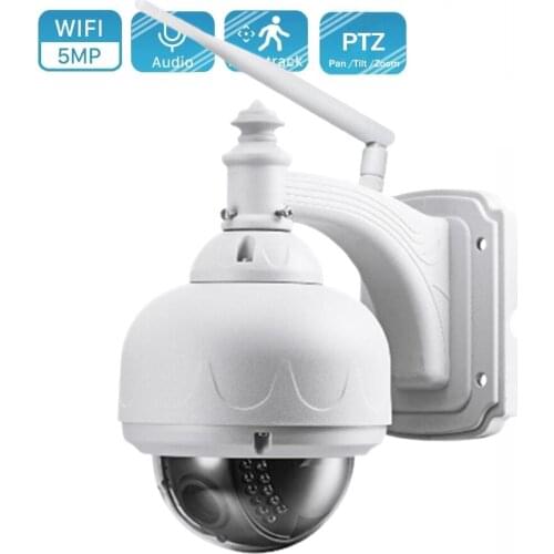5MP Speed Dome Wireless Security Wifi IP Camera PTZ 5X Zoom 2.7-13.5mm Lens CCTV Surveillance Camera Auto Tracking Night Vision