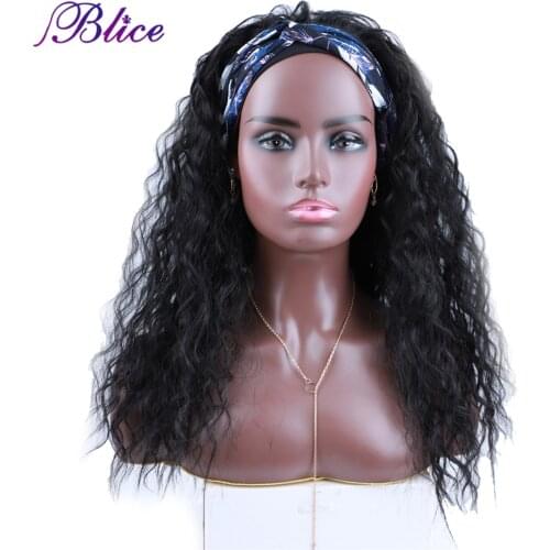 Blice Headband Wig Synthetic Hair ExtensionsNatural Wave Elastic Scarf Wigs No Sew In For African American Women