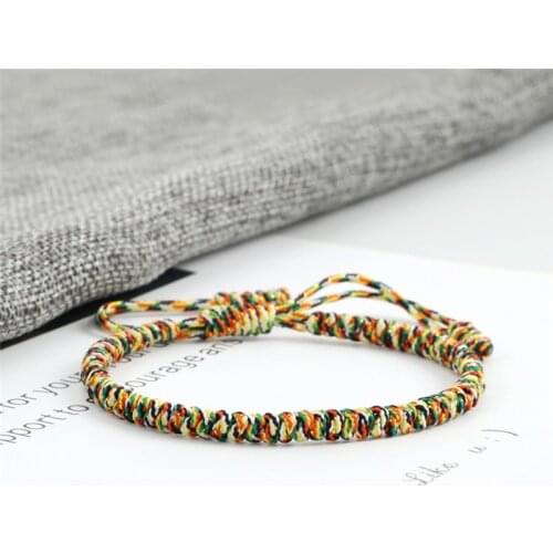 Tibetan Buddist Charm Bracelets Lucky Woven Rope Bracelet Handmade Knot Thread Braided Bangles Women Men Prayer Jewelry Unisex