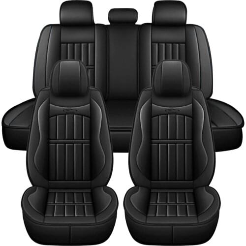 11PCS 5 Seats Car Seat Covers Automobiles Seat Covers Protector Cushion Deluxe PU Leather Front+Rear Full Set SUV Truck