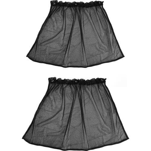 2pcs Black Car Sun Shade Side Nylon Mesh Window Curtain Foldable Sunshade UV Protection Car Curtain Auto Accessories