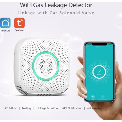 Tuya WiFi Carbon Monoxide Gas and Combustible Gas Detection Alarm Leak Sensor Alarm Fire Security Detector APP Control Safety
