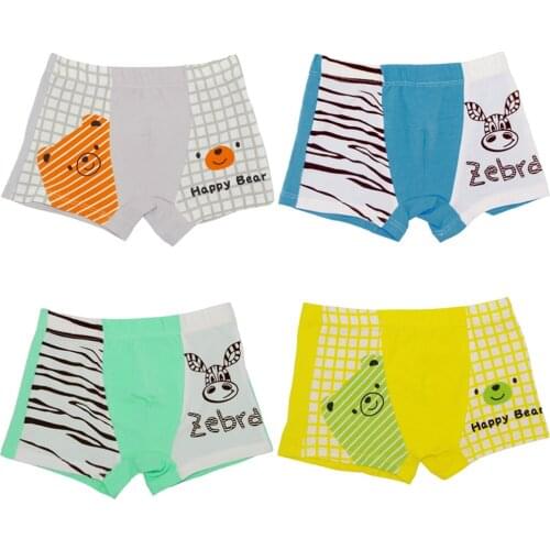 1-16Y 4 Seasons Children Underwear Boys Girls Boxer Panties Baby Cartoon Panty 100% Cotton Underpants Kids Pants 4Pcs/Lot