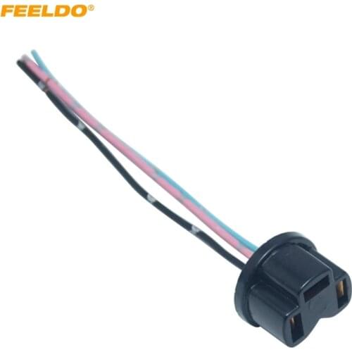 FEELDOAuto 1Pair H4 Halogen Fog Xenon LED Light Plug Adapter Car Wiring Harness Extension H4 Light Sockect Connector #MX5956