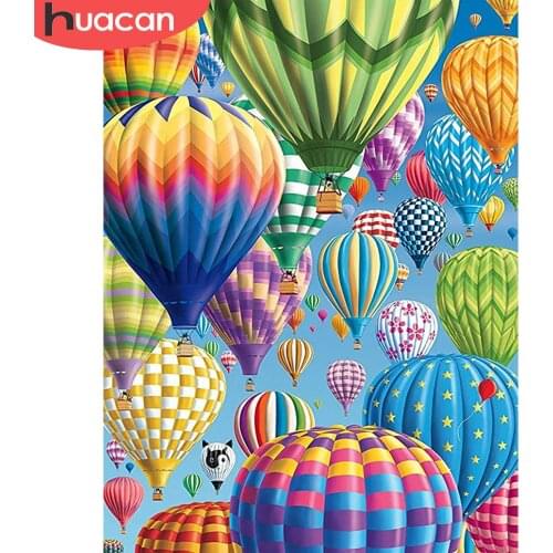 HUACAN 5d Diamond Painting Hot Air Balloon Full Square/round Diamond Mosaic Landscape Home Rhinestones Picture Decortion