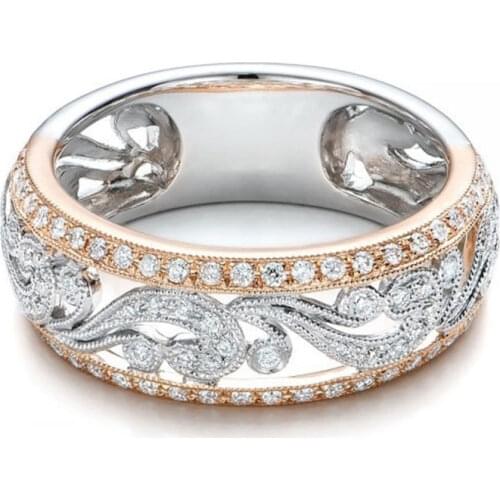 Huitan Classic Two-Tone Women Ring Pretty Pattern Design Ring Micro Paved Round Fortunate Lucky Cloud Fashionable Ring Wholesale