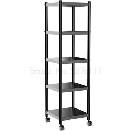 Kitchen slotted storage rack floor multi-functional storage rack microwave oven rack household storage rack