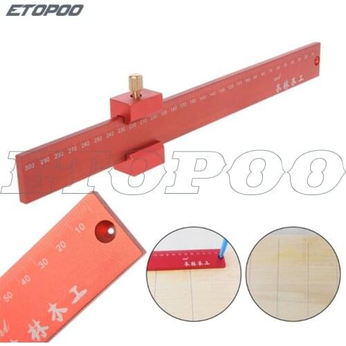 1Pcs Line Tool Scribe Aluminum Woodworking Mortise Marking Gauge Carpenter T Type Hole Ruler Marking Measuring Tool