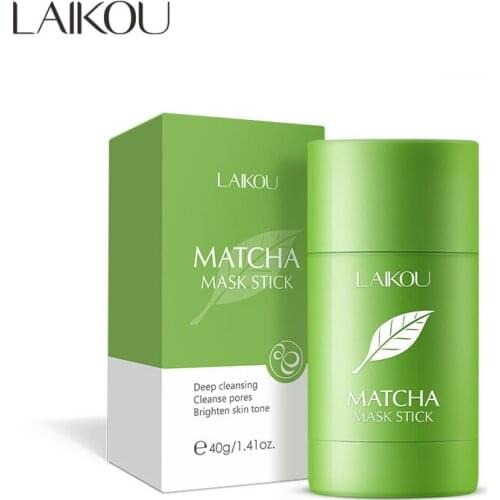 Matcha Mud Mask Stick Face Cleaner Cleansing Mask Purifying Clay Stick Mask Oil Control Anti-Acne Blackhead Removal Skin Care