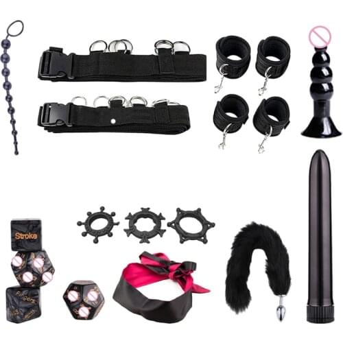 Adult Under Bed Game Set Womens Mens Comfortable BDSM Bondage Training Romance Cosplay Sexx Toy Vibrator Anal Plug Tail