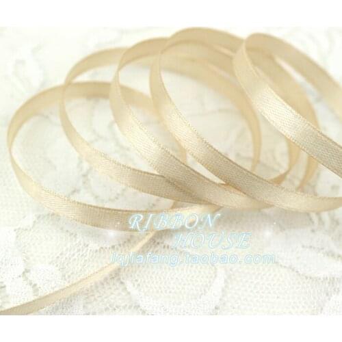 Wholesale New (25 yards/roll ) 1/4" 6mm Champagne Single Face Satin Ribbon gift packing Christmas party ribbons Multicolors