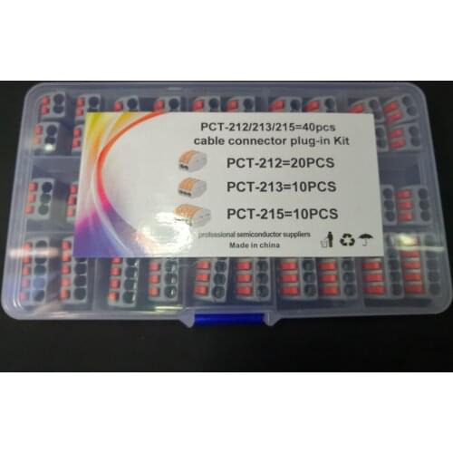 Pct-212/213/215 Box 3values kit Wire fast Terminal block Connector Compact quick Universal Cable plug in push Wiring Connection