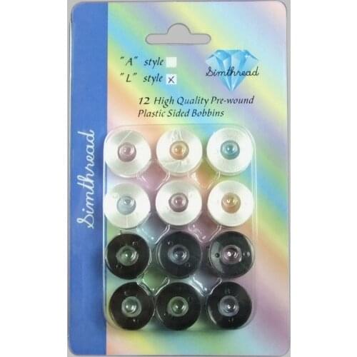 Polyester Pre-Wound Sewing Machine Bobbin Thread Filament 110m *12/Kit with Delicate Storage Box,High Strength 75D/2,White,Black