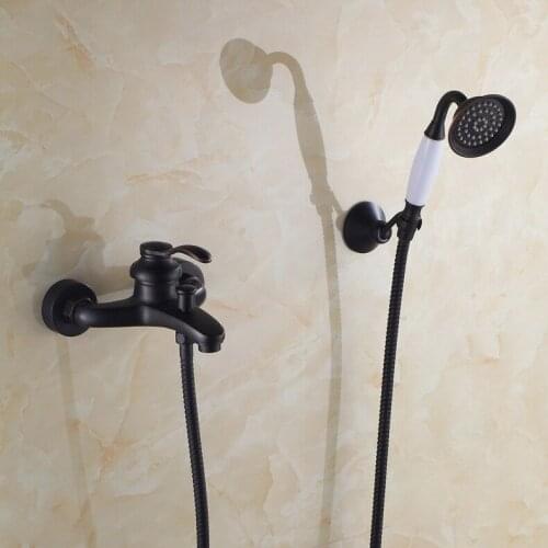 Full Copper Simple And Easy Shower European Wire Drawing To Fake Something Antique Shower Black Bronze Shower Shower Suit Hold