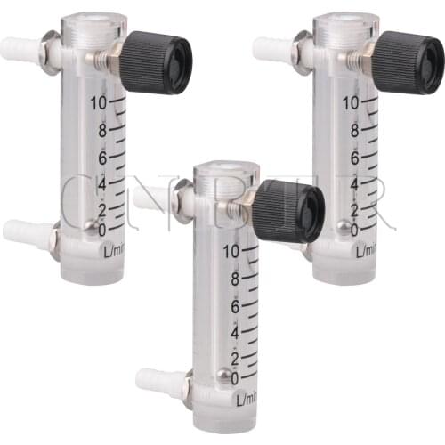 CNBTR 3 PCS LZQ-3 0-10 LPM Tube Type Flowmeter with Control Valve for Oxygen