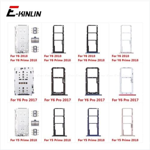 Sim Micro SD Card Socket Connector Holder Slot Tray Adapter Container Reader For Honor Y6 Pro Y5 Prime 2018 2017