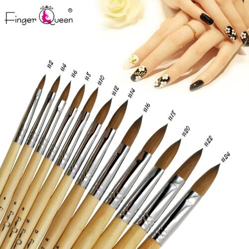 1pcs Crystal Carving Pen 100%pure Kolinsky Acrylic Nail Brush Suitable for Professional Salon&Home Use Nail Painting Pen woods