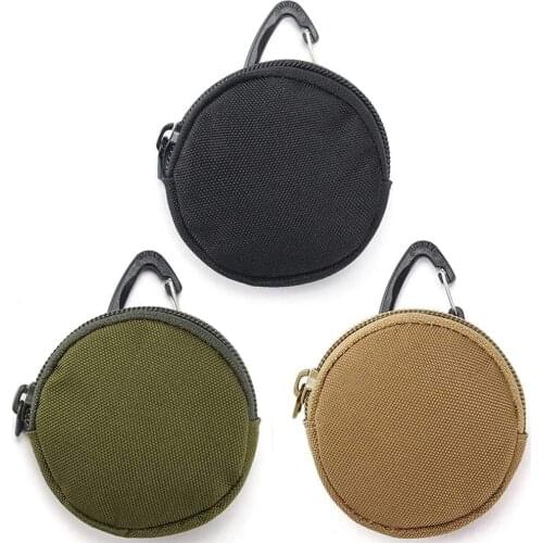 Tactical Wallet Pouch 900D Coin Bag Utility Pocket Waterproof Key Holder Pouch Mini Purse With Hook for Outdoor Hunting Camping