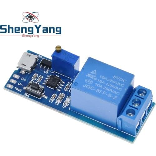 1pcs ShengYang 5V-30V Delay Relay Timer Module Trigger Delay Switch Micro USB Power Adjustable Relay Module
