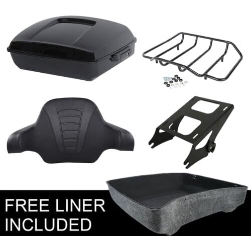 Motorcycle Chopped Pack Trunk Top Rack Plate For Harley Touring Road King Road Glide Electra Glide 2014-2021