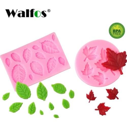 WALFOS Food Grade Silicone 3D Leaf Silicone mold Fondant Mold Chocolate Mold Baking Mold Cake Decorating Tools