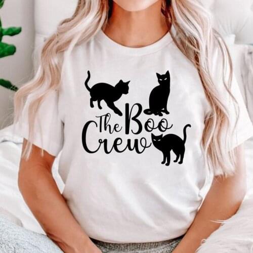 Women Halloween Cat Animal Funny 90s Thanksgiving Fall Autumn T Top Print Cartoon Shirt Female Graphic 2021 Tee T-Shirts