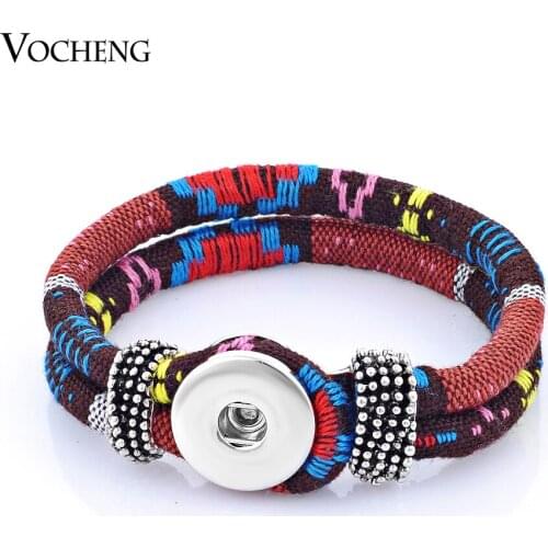 10pcs/lot Vocheng Snap Button Bracelet 12 Colors 18mm Interchangeable Jewelry NN-300*10 Free Shipping
