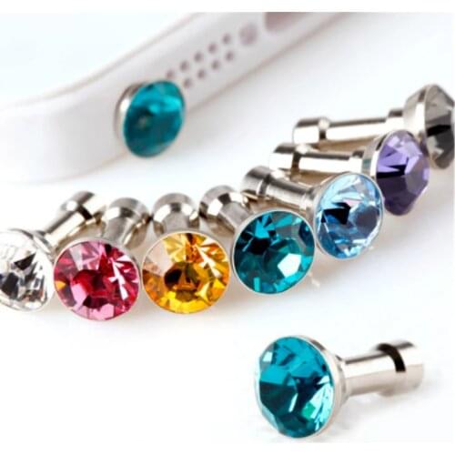 10 Pcs/Bag Headphone 3.5mm Port Dust Plug Cute Gifts Diamond Headset Music Stopper Mobile Phone 3.5 Jack Decor