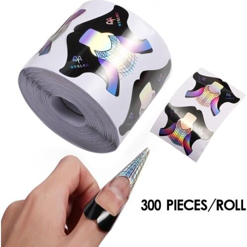 100/300PCS French Nail Form Tips Gold Nail Extension Art Tools For Nails Gel Extension Sticker Acrylic Manicure Tip Dropshipping