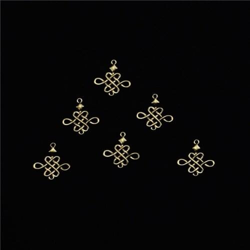 17.8*17.7mm Retro Brass Chinese Knot Connector Pendant DIY jewelry accessories for making jewelry