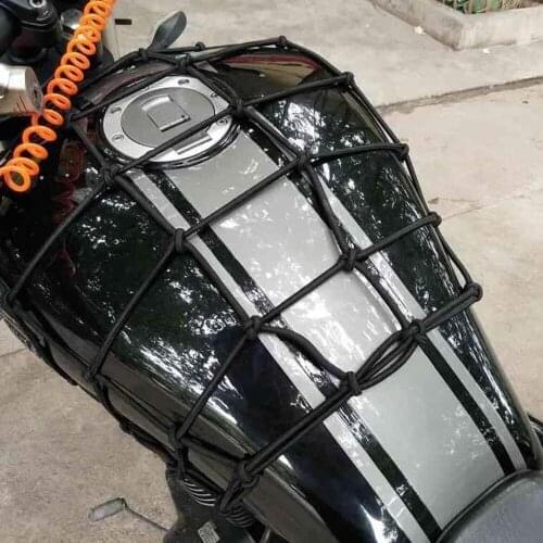 2PCS Elastic Bike Luggage Net Rack Helmet Network Storage Mesh Pocket with 2PCS Helmet Strap for Bike Motorcycle (Black)