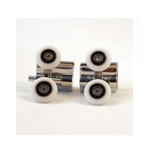 2PCS Shower Room Glass Sliding Door Zinc Alloy Hanging Wheel Upper And Lower Double POM Wheel Pulley Shower Room Accessories