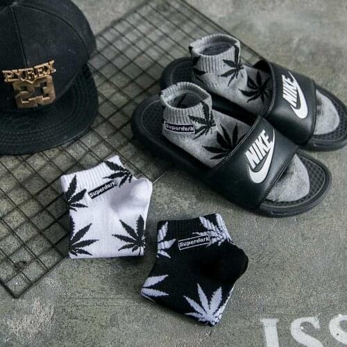 3pairs/lot Harajuku men women socks couples weed socks cotton maple hip hop leaf hemp leaf sports ankle socks streetwear sock