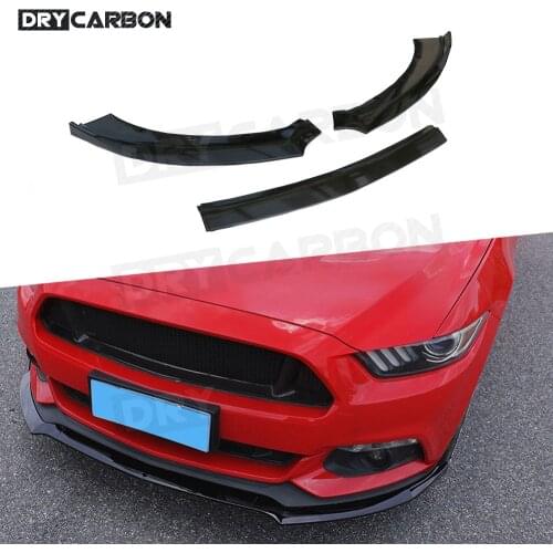 3pcs PP Front Bumper Lip Spoiler Splitters Aprons for Ford Mustang Coupe 2015 -2017 Head Bumper Chin Protector Car Styling